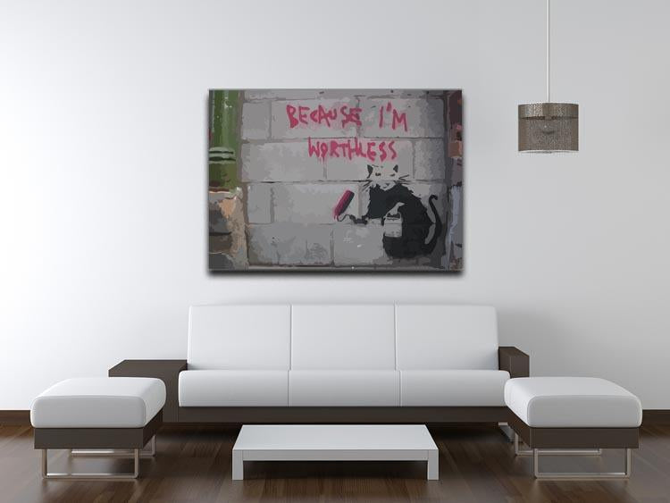 Banksy Worthless Rat Canvas Print or Poster - Canvas Art Rocks - 4