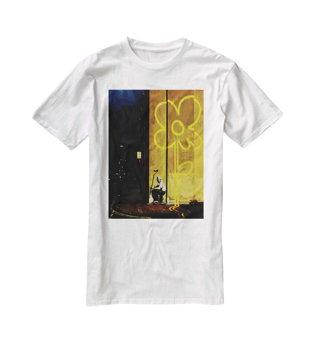 Banksy Yellow Lines T-Shirt - Canvas Art Rocks - 5
