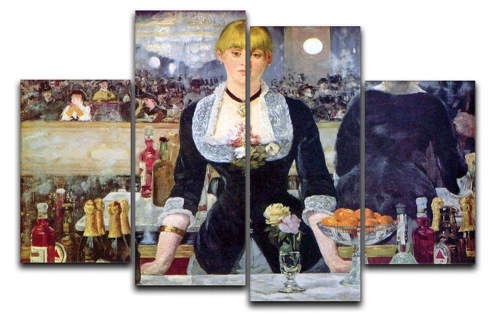 Bar in the Folies-Bergere by Manet 4 Split Panel Canvas  - Canvas Art Rocks - 1