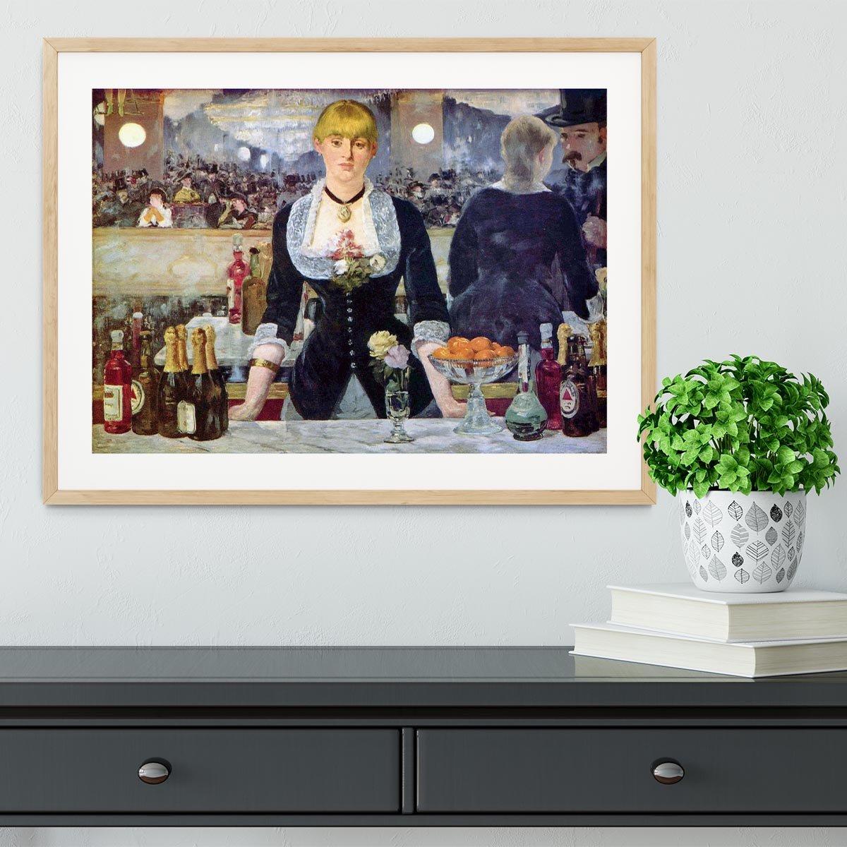 Bar in the Folies-Bergere by Manet Framed Print - Canvas Art Rocks - 3