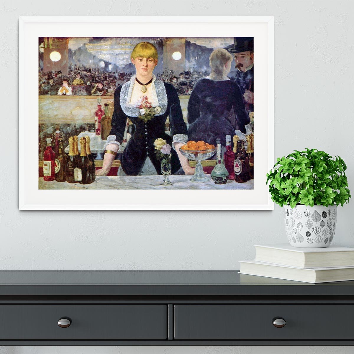 Bar in the Folies-Bergere by Manet Framed Print - Canvas Art Rocks - 5