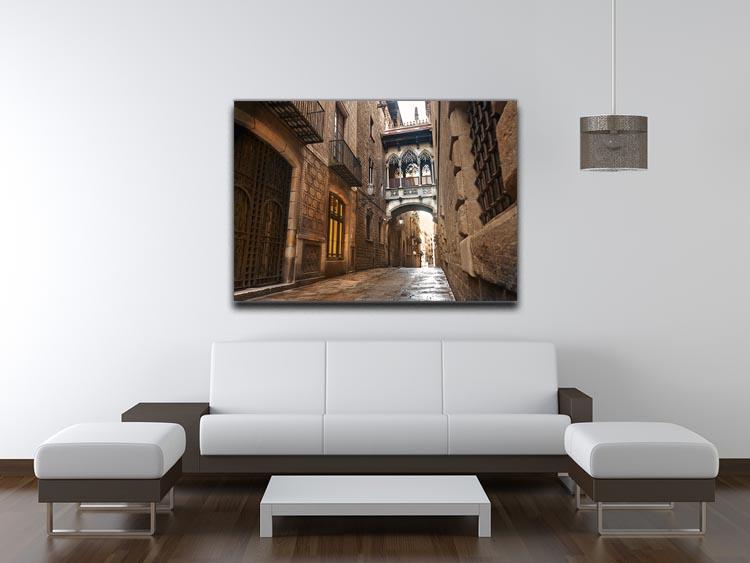 Barcelona Gothic quarter Carrer del Bisbe Canvas Print or Poster - Canvas Art Rocks - 4
