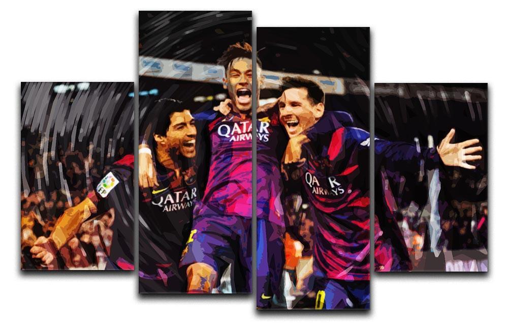 Barcelona Suarez Messi Neymar 4 Split Panel Canvas  - Canvas Art Rocks - 1