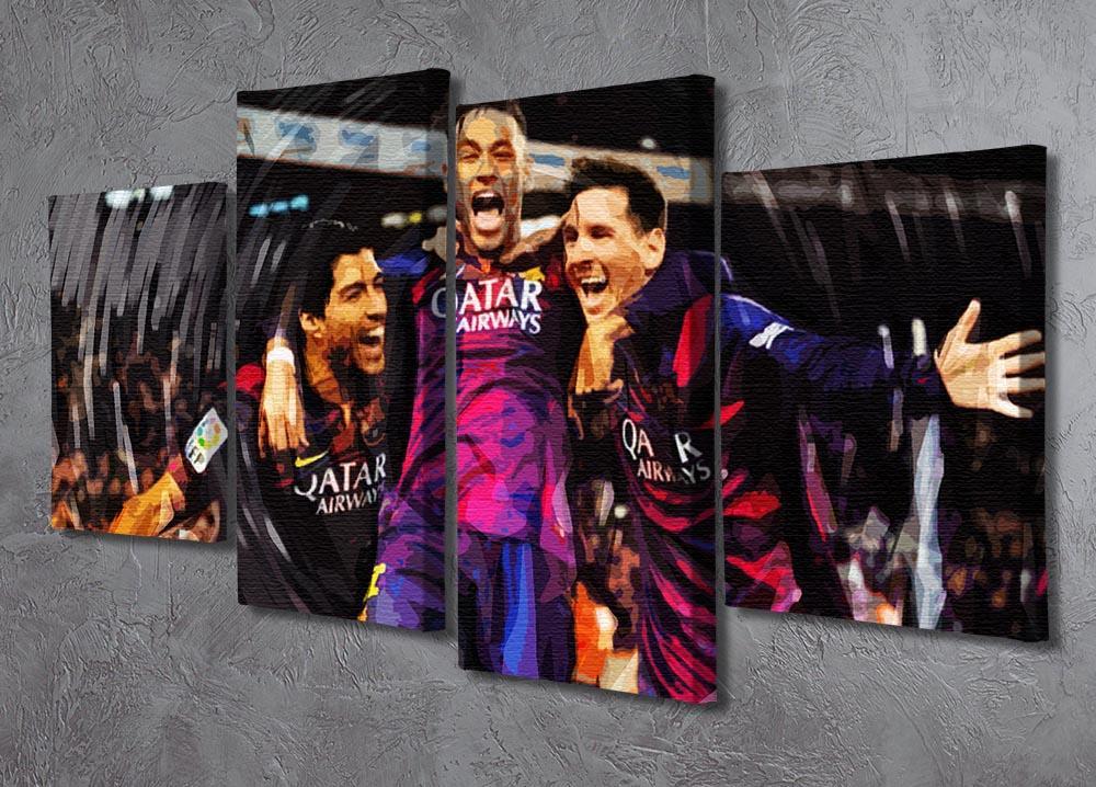 Barcelona Suarez Messi Neymar 4 Split Panel Canvas - Canvas Art Rocks - 2