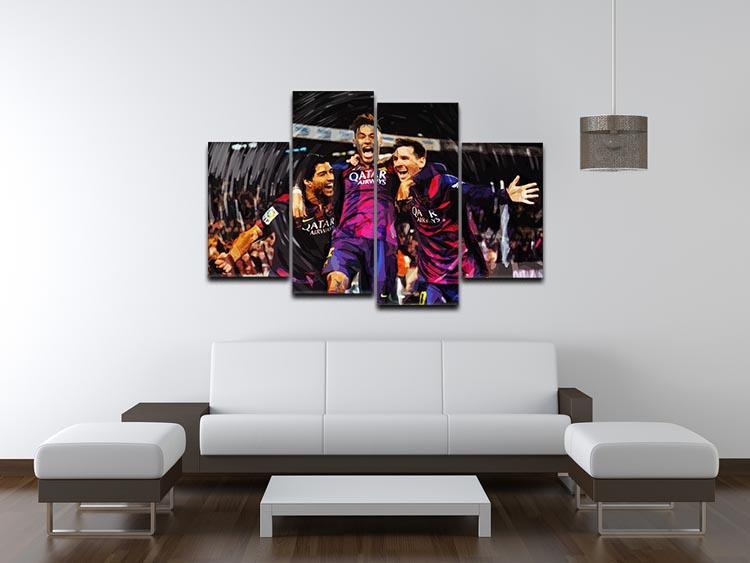 Barcelona Suarez Messi Neymar 4 Split Panel Canvas - Canvas Art Rocks - 3