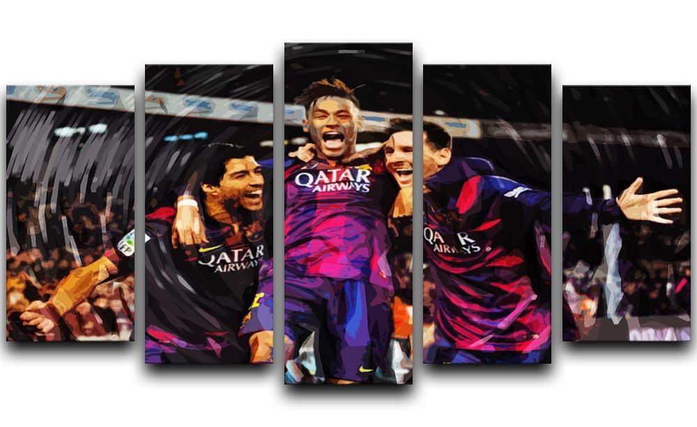 Barcelona Suarez Messi Neymar 5 Split Panel Canvas  - Canvas Art Rocks - 1