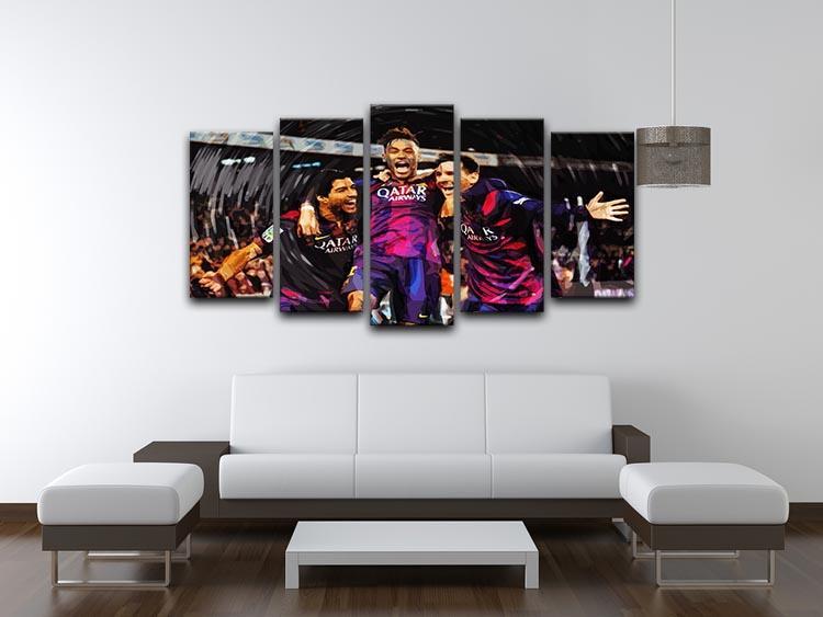 Barcelona Suarez Messi Neymar 5 Split Panel Canvas - Canvas Art Rocks - 3