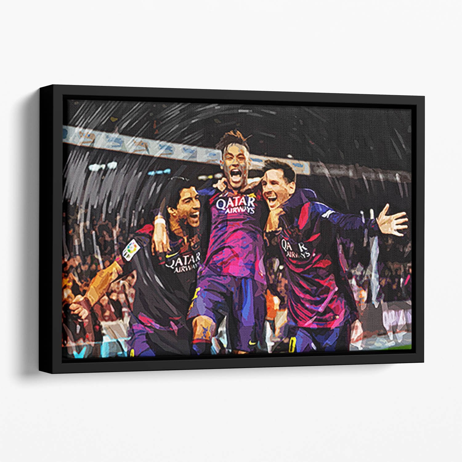 Barcelona Suarez Messi Neymar Floating Framed Canvas