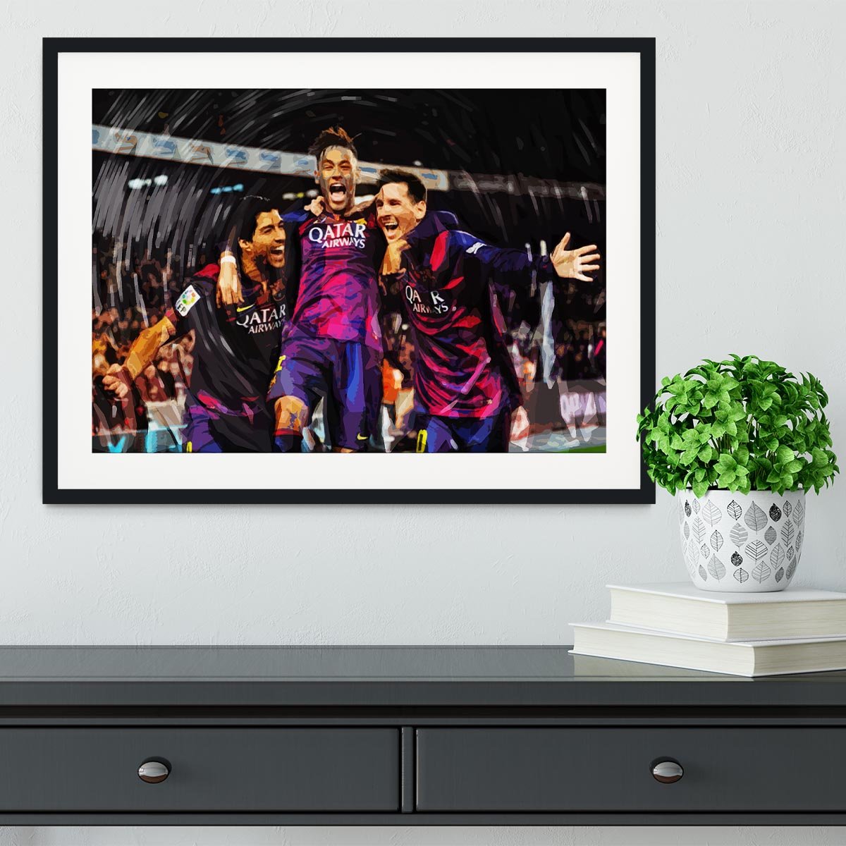 Barcelona Suarez Messi Neymar Framed Print - Canvas Art Rocks - 1