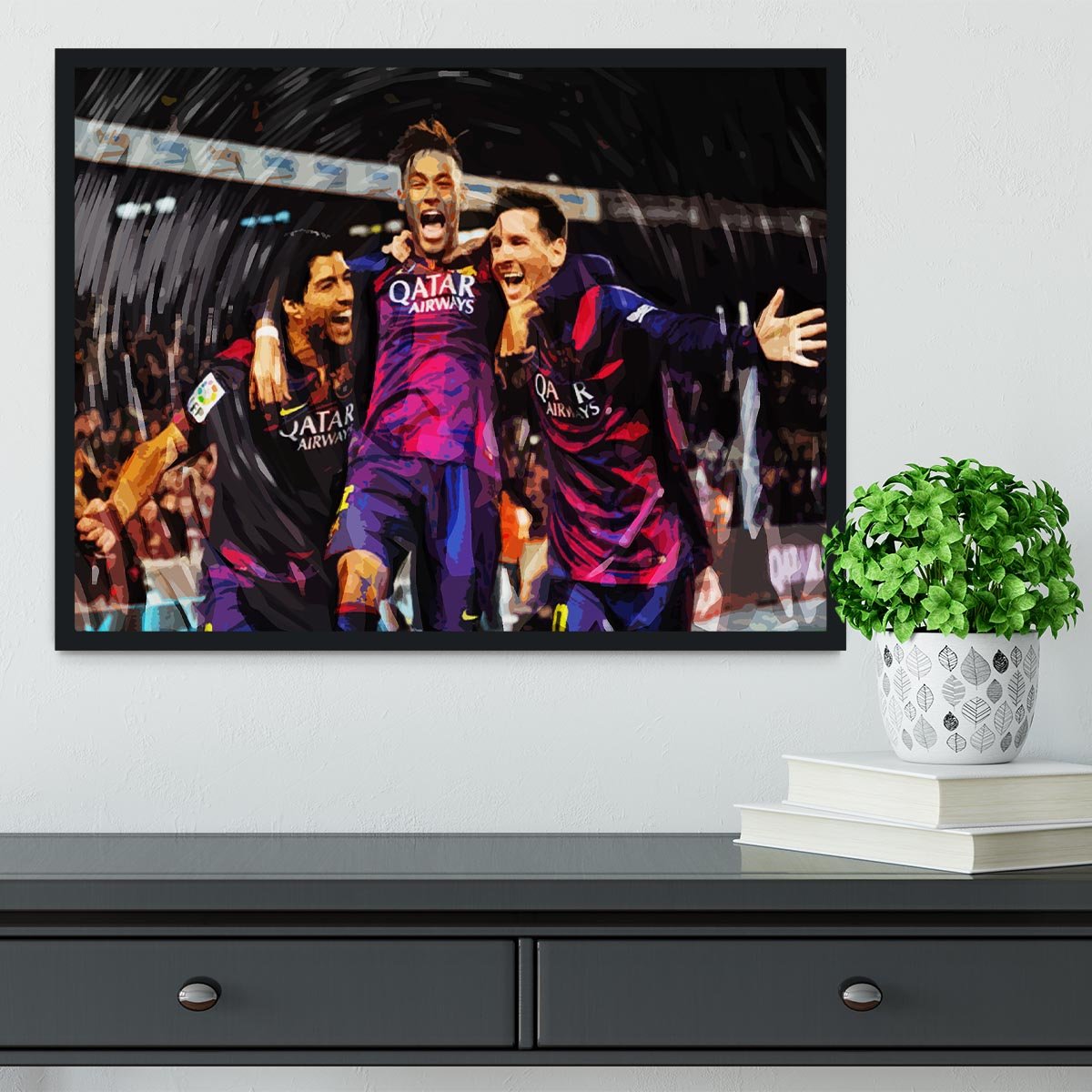 Barcelona Suarez Messi Neymar Framed Print - Canvas Art Rocks - 2