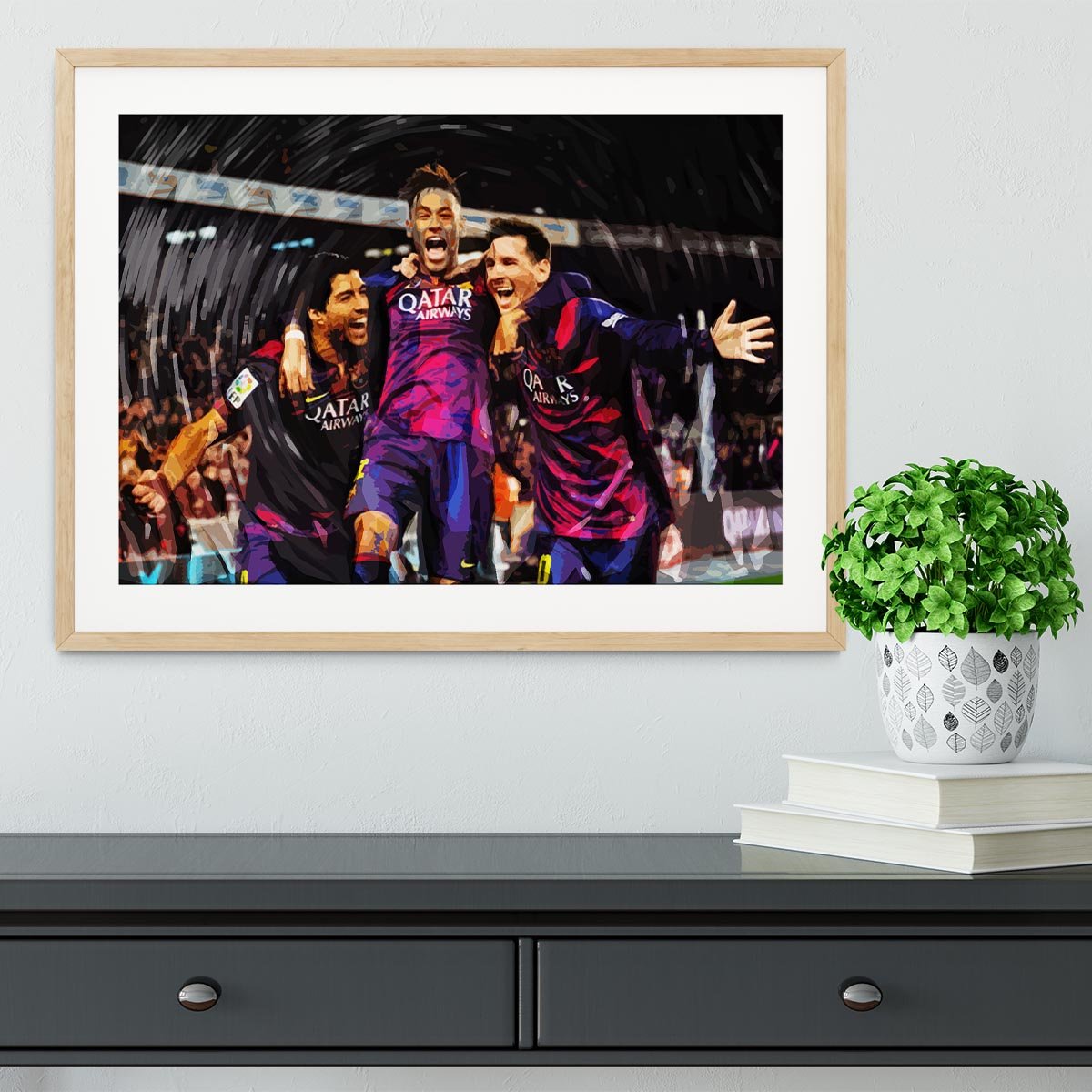 Barcelona Suarez Messi Neymar Framed Print - Canvas Art Rocks - 3