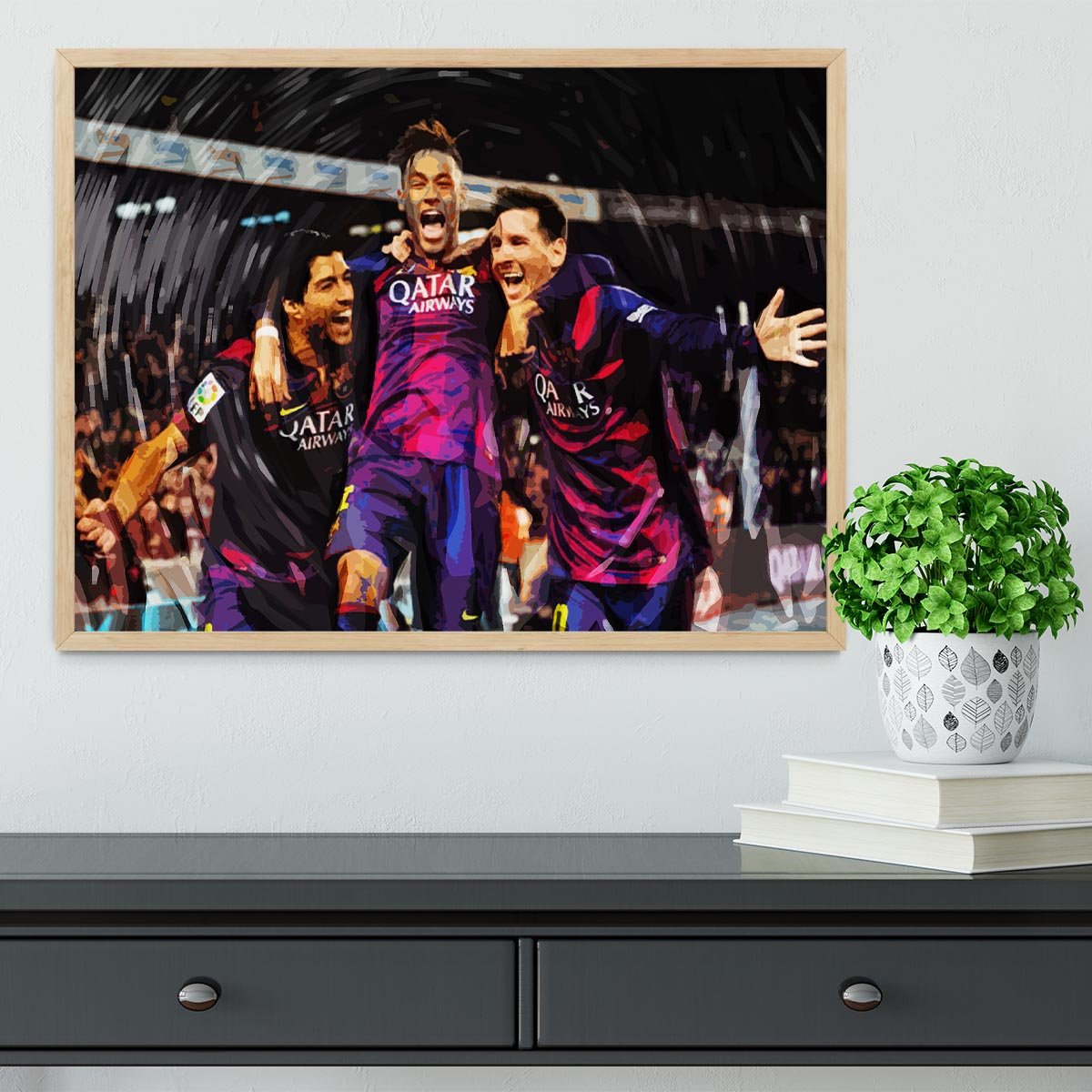 Barcelona Suarez Messi Neymar Framed Print - Canvas Art Rocks - 4
