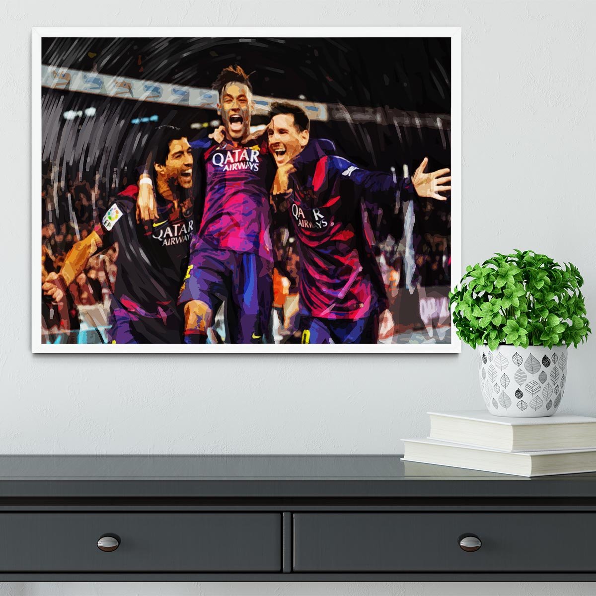 Barcelona Suarez Messi Neymar Framed Print - Canvas Art Rocks -6