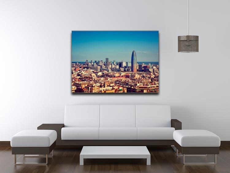 Barcelona skyline with skyscrapers Canvas Print or Poster - Canvas Art Rocks - 4