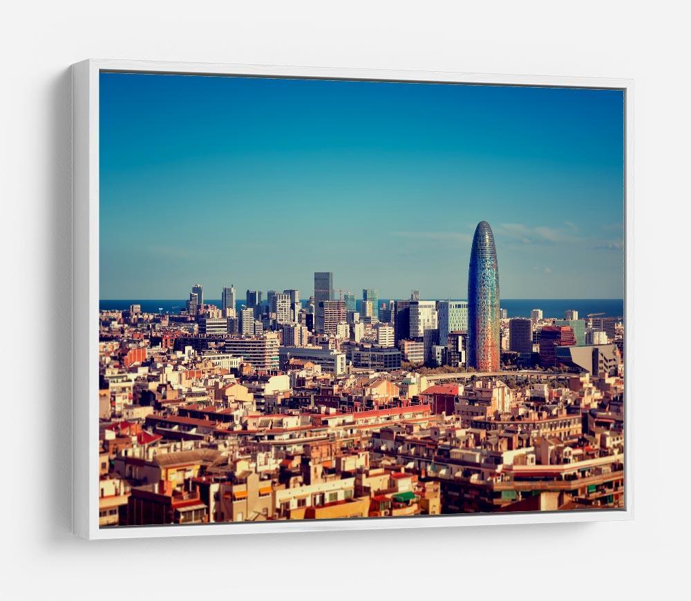Barcelona skyline with skyscrapers HD Metal Print
