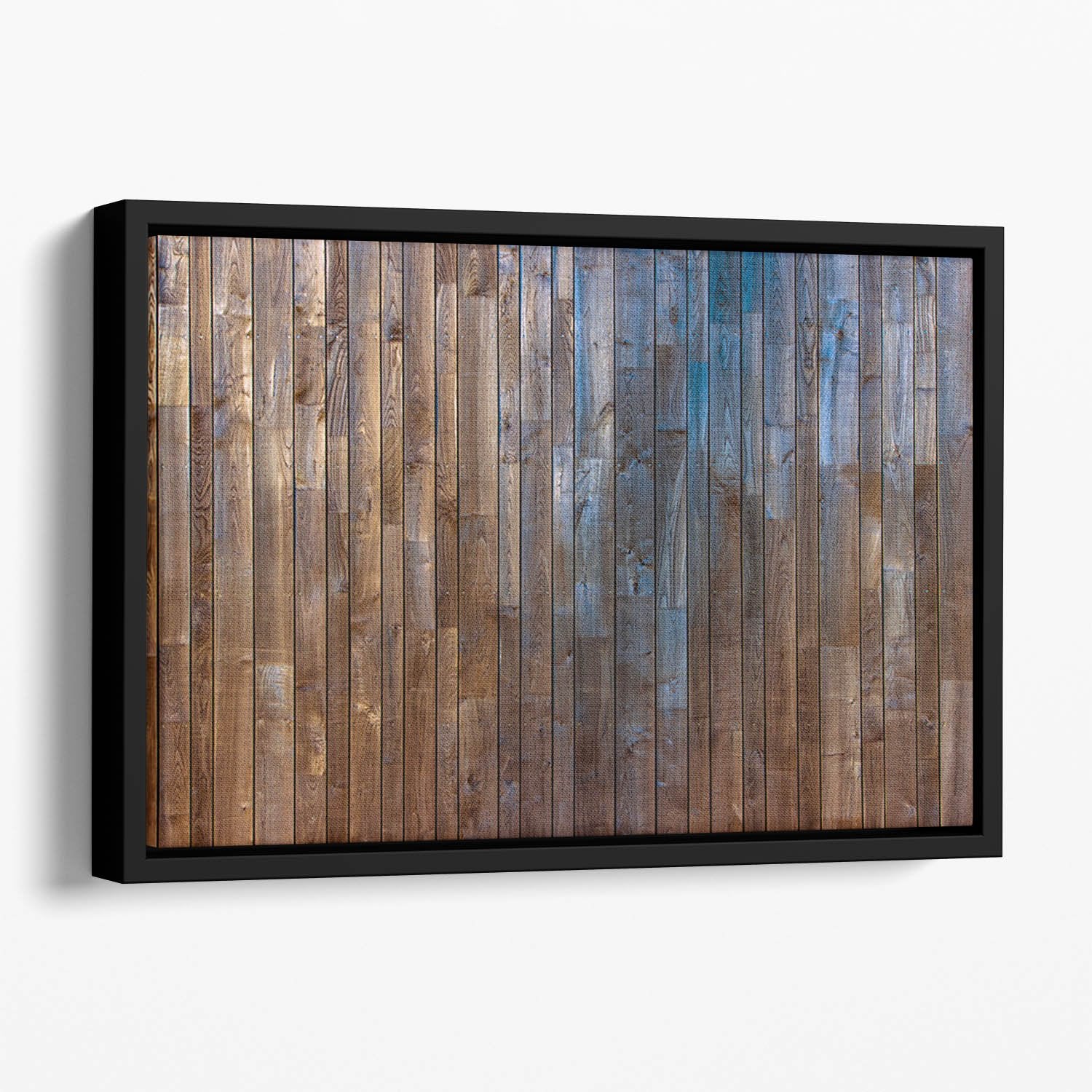 Barn Wood Wall Background Floating Framed Canvas