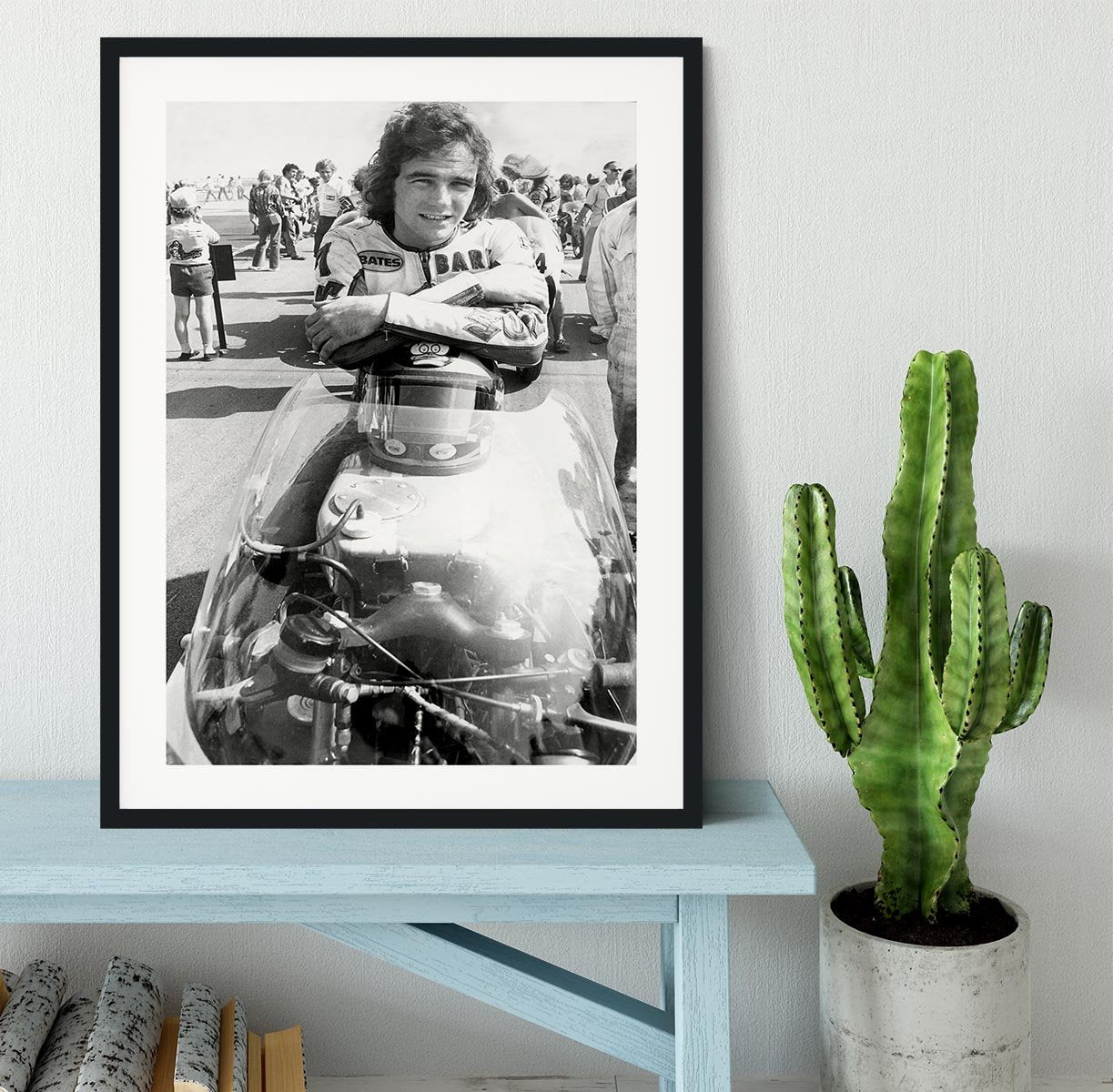 Barry Sheene motorcycle racing champion Framed Print - Canvas Art Rocks - 1