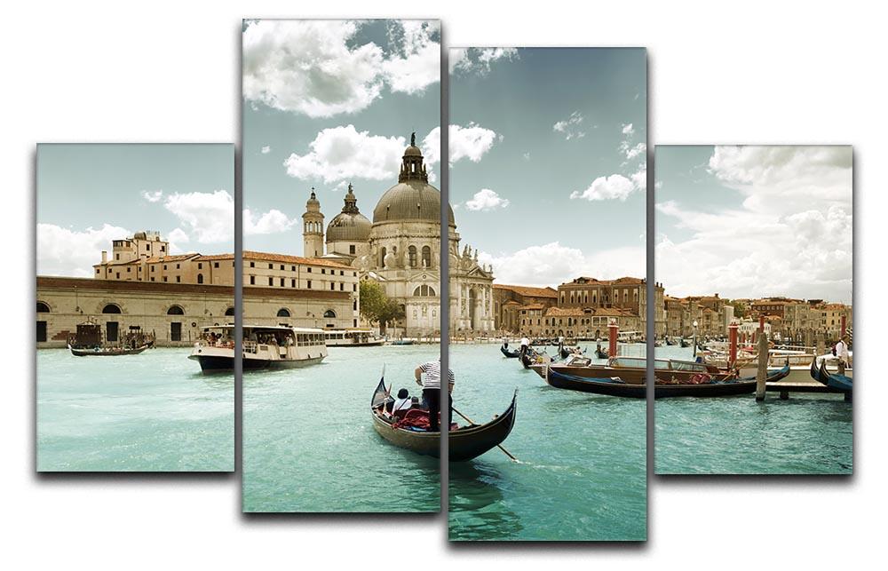 Basilica Santa Maria della Salute sunny day 4 Split Panel Canvas  - Canvas Art Rocks - 1