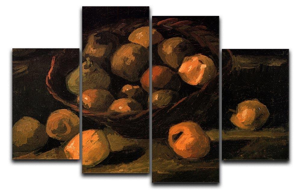 Basket of Apples by Van Gogh 4 Split Panel Canvas  - Canvas Art Rocks - 1