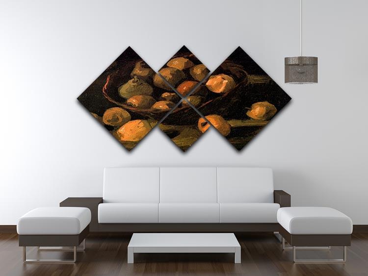 Basket of Apples by Van Gogh 4 Square Multi Panel Canvas - Canvas Art Rocks - 3