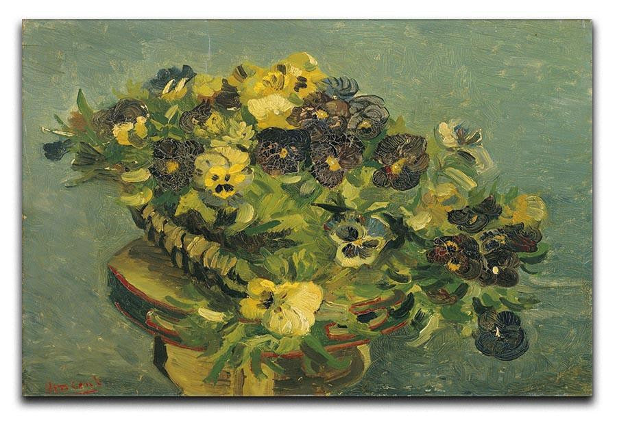 Basket of pansies on a small table by Van Gogh Canvas Print & Poster  - Canvas Art Rocks - 1