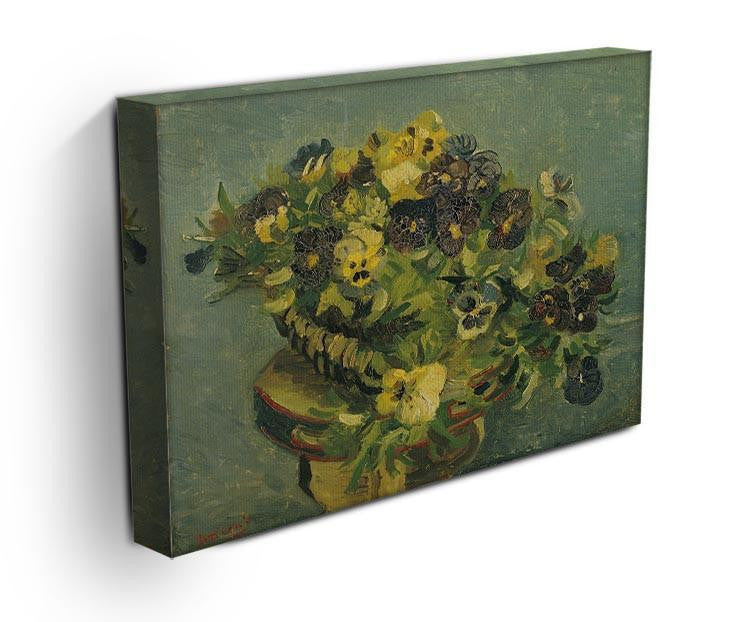 Basket of pansies on a small table by Van Gogh Canvas Print & Poster - Canvas Art Rocks - 3