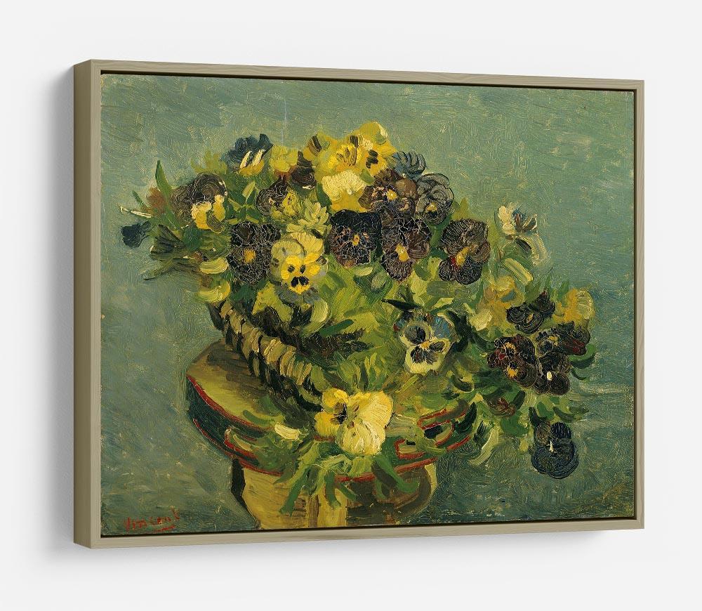 Basket of pansies on a small table by Van Gogh HD Metal Print