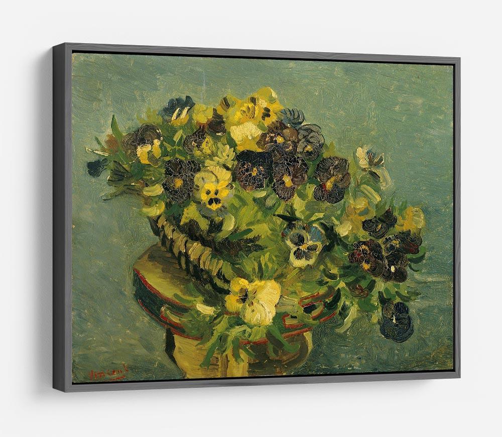 Basket of pansies on a small table by Van Gogh HD Metal Print