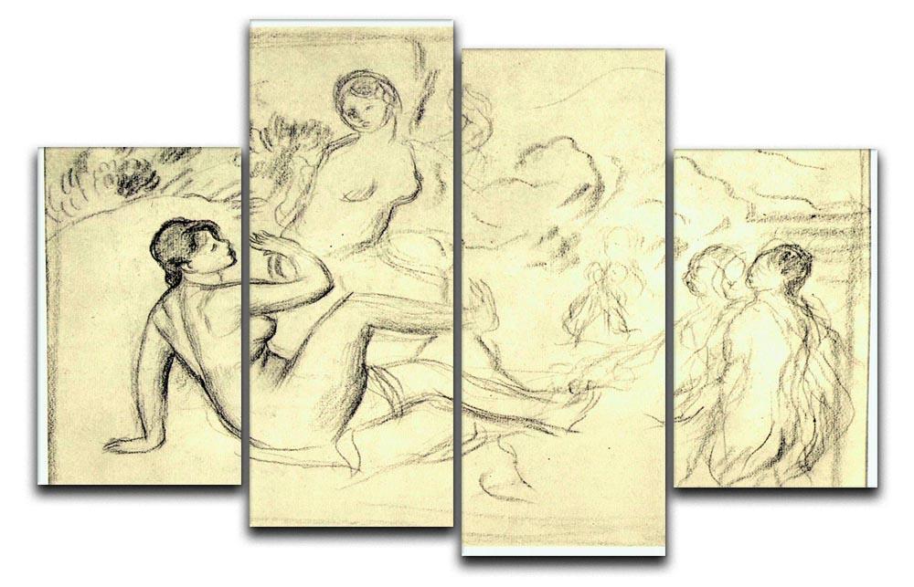 Bather 2 by Renoir 4 Split Panel Canvas  - Canvas Art Rocks - 1