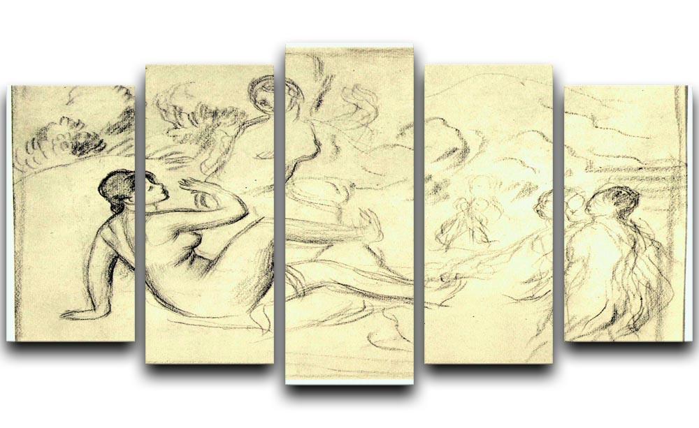 Bather 2 by Renoir 5 Split Panel Canvas  - Canvas Art Rocks - 1