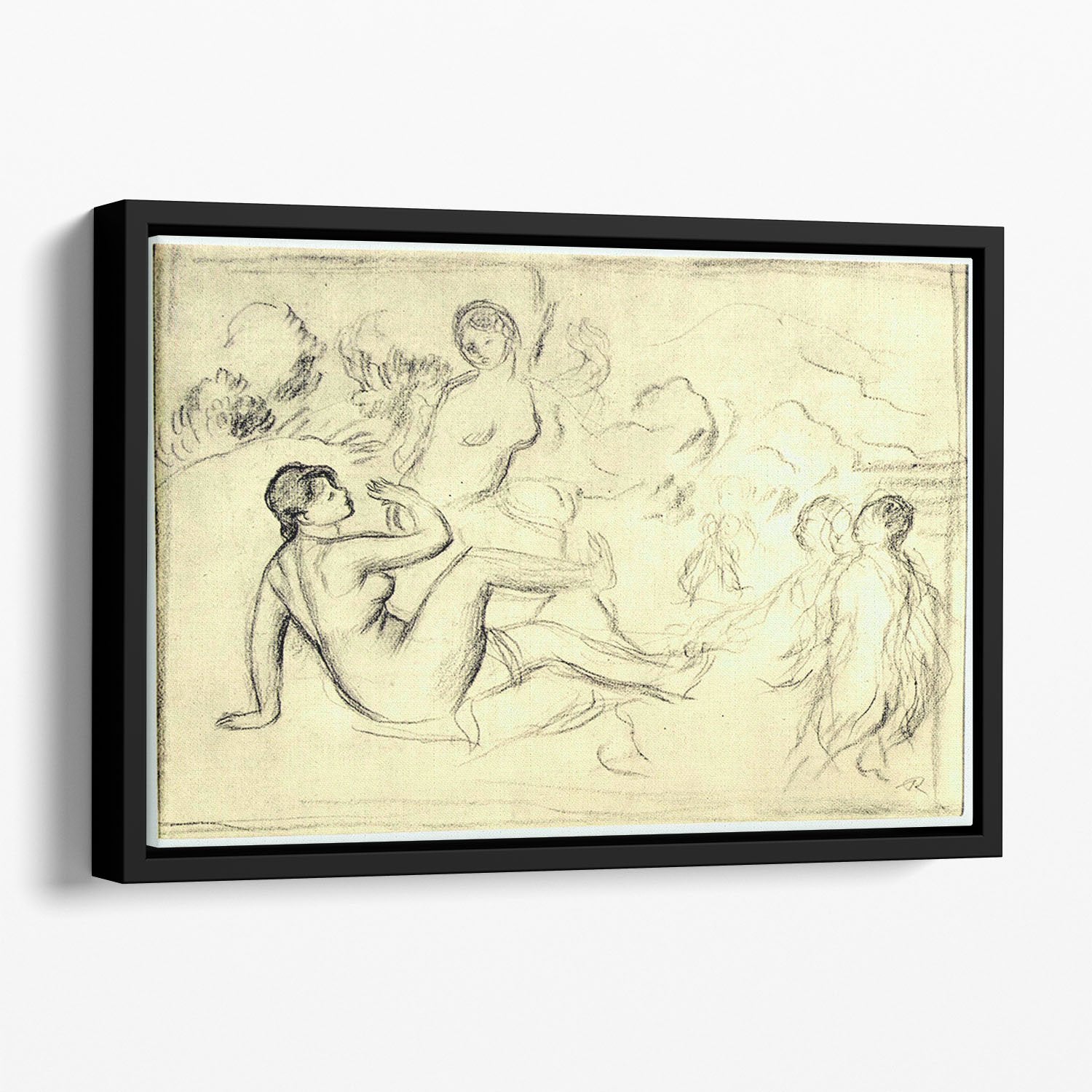Bather 2 by Renoir Floating Framed Canvas