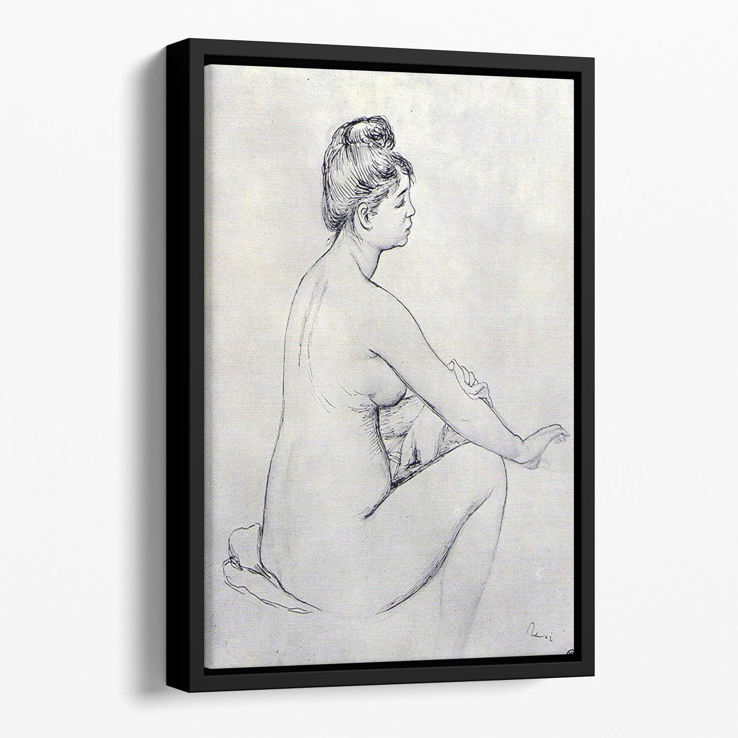 Bather by Renoir Floating Framed Canvas