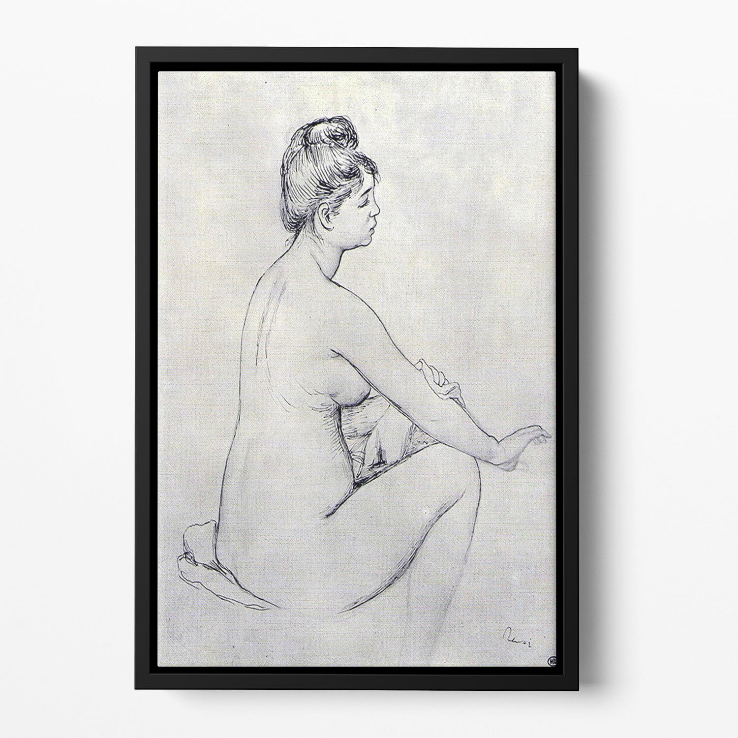 Bather by Renoir Floating Framed Canvas