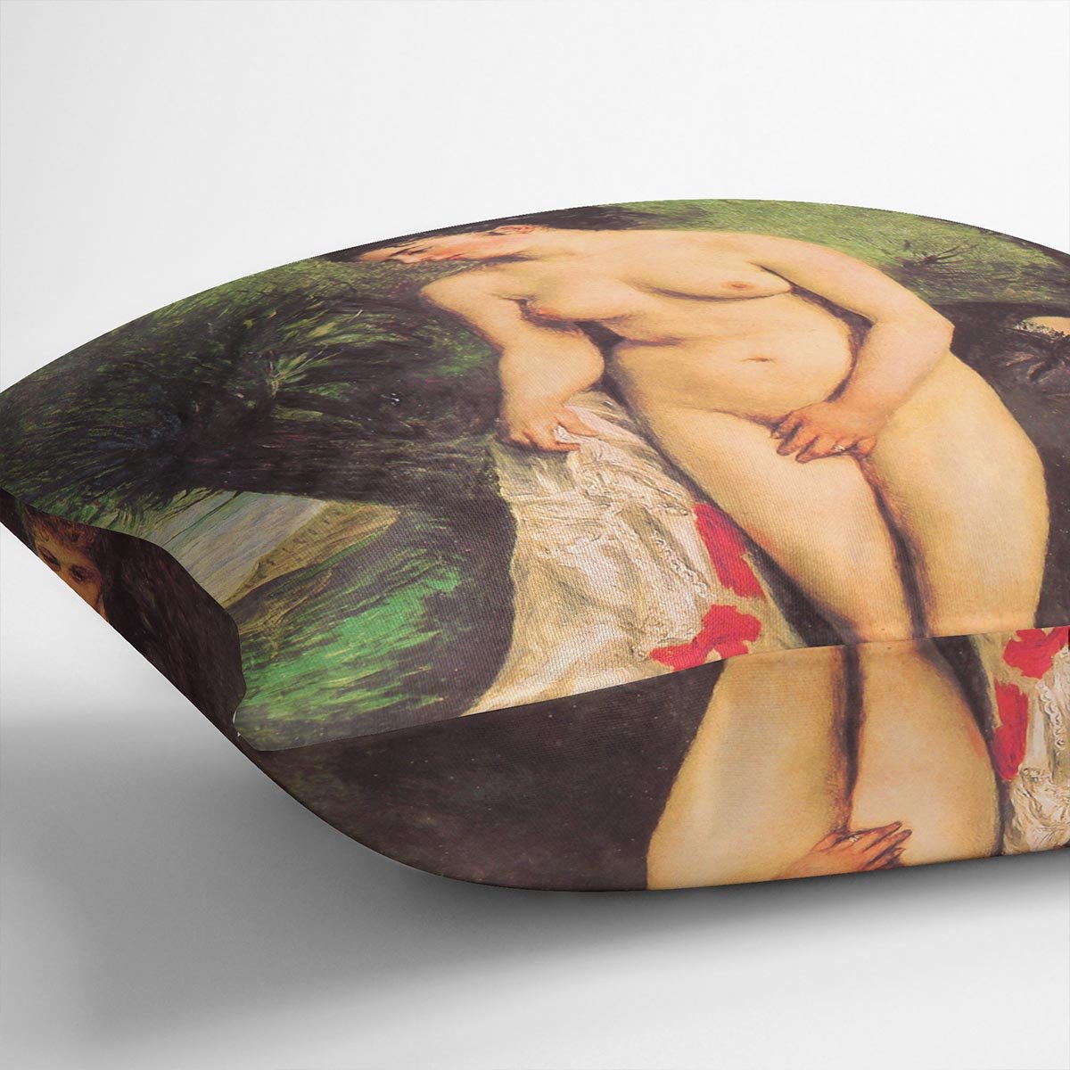 Bather with a Terrier by Renoir Throw Pillow