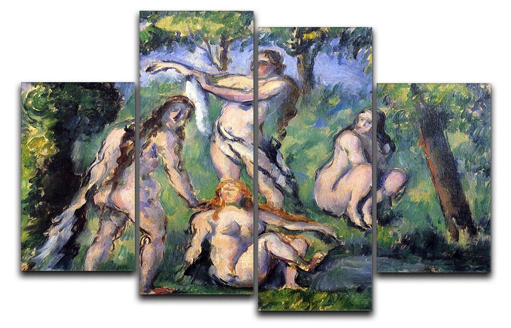 Bathers 2 by Cezanne 4 Split Panel Canvas - Canvas Art Rocks - 1