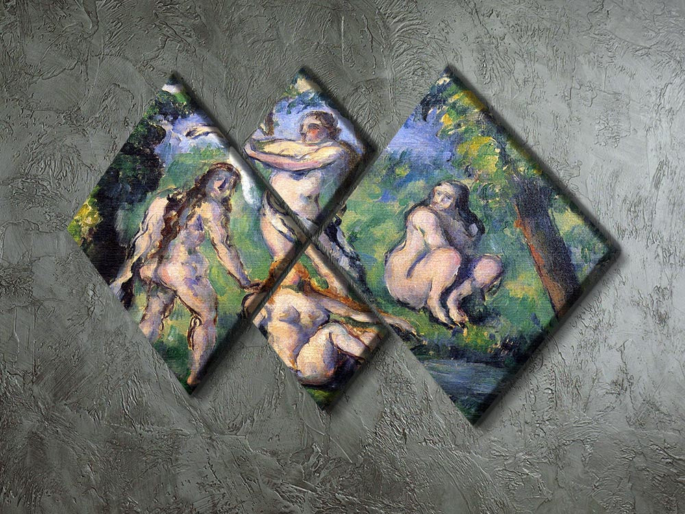 Bathers 2 by Cezanne 4 Square Multi Panel Canvas - Canvas Art Rocks - 2