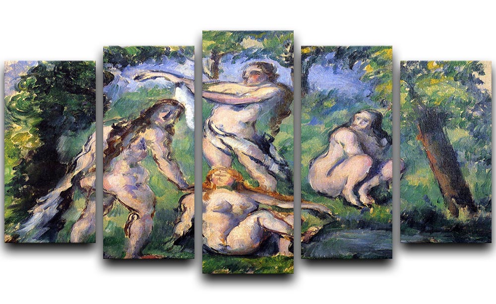 Bathers 2 by Cezanne 5 Split Panel Canvas - Canvas Art Rocks - 1