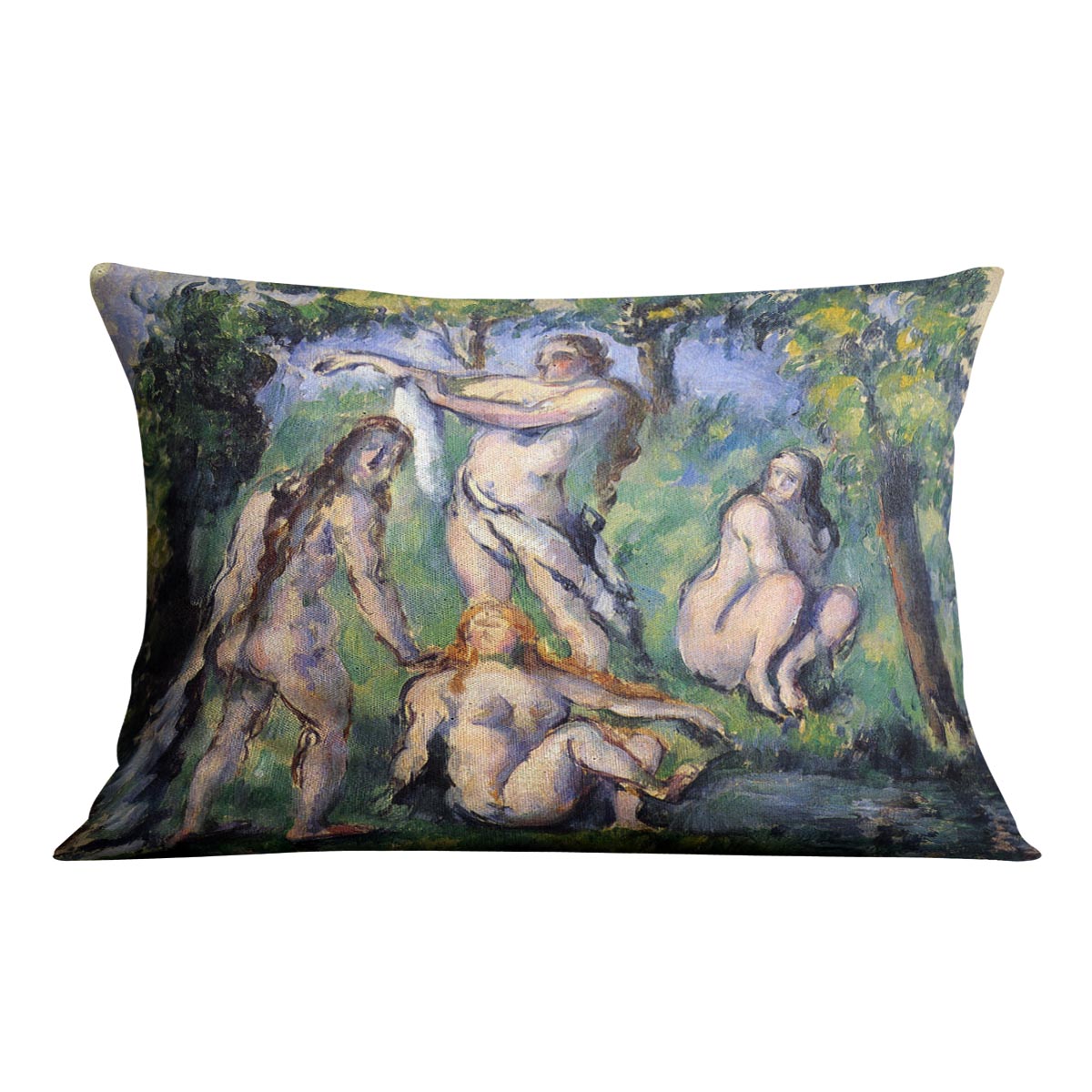 Bathers 2 by Cezanne Cushion - Canvas Art Rocks - 4