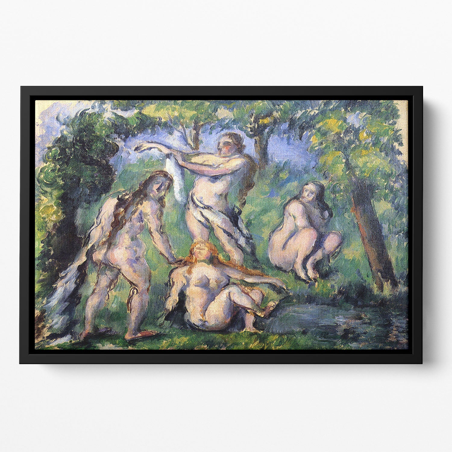 Bathers 2 by Cezanne Floating Framed Canvas - Canvas Art Rocks - 2