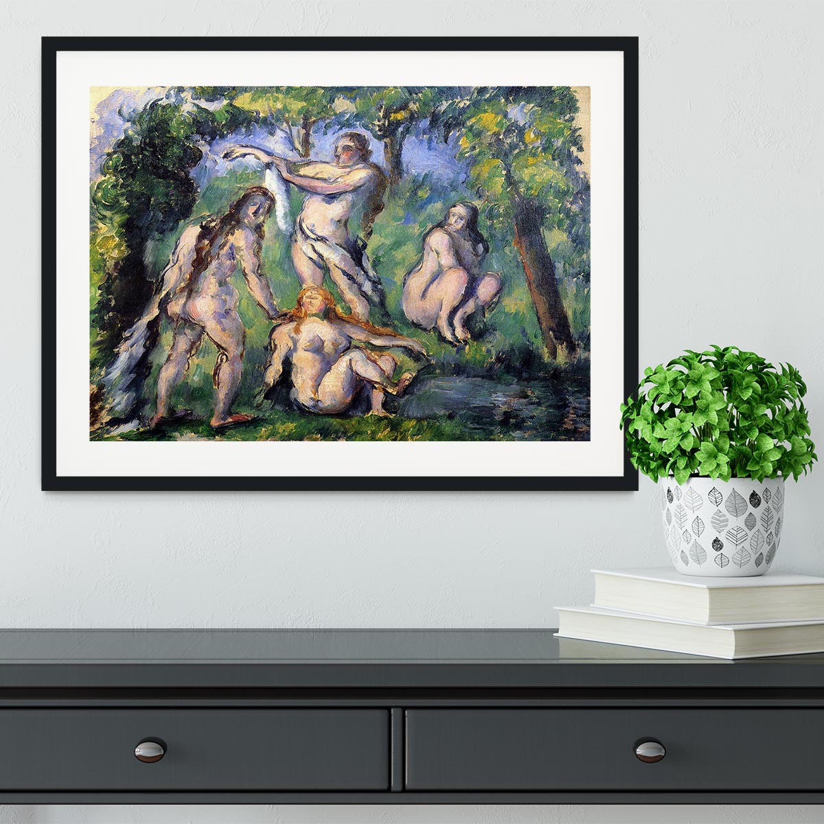 Bathers 2 by Cezanne Framed Print - Canvas Art Rocks - 1