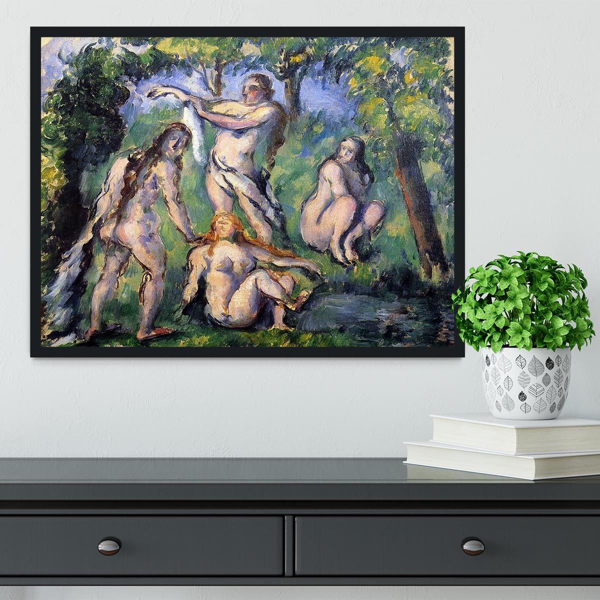 Bathers 2 by Cezanne Framed Print - Canvas Art Rocks - 2