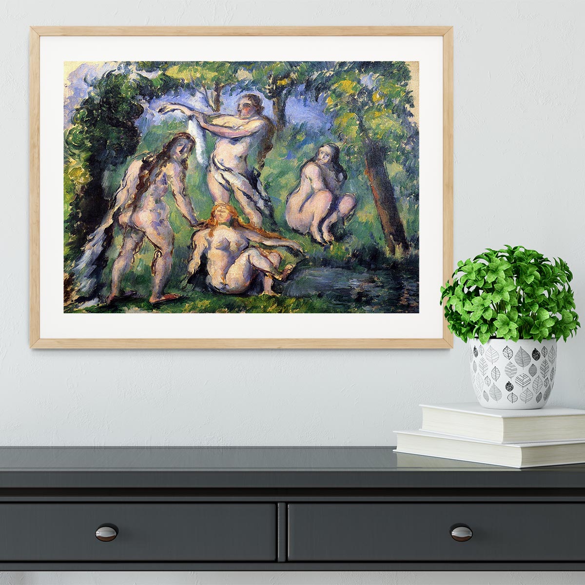 Bathers 2 by Cezanne Framed Print - Canvas Art Rocks - 3