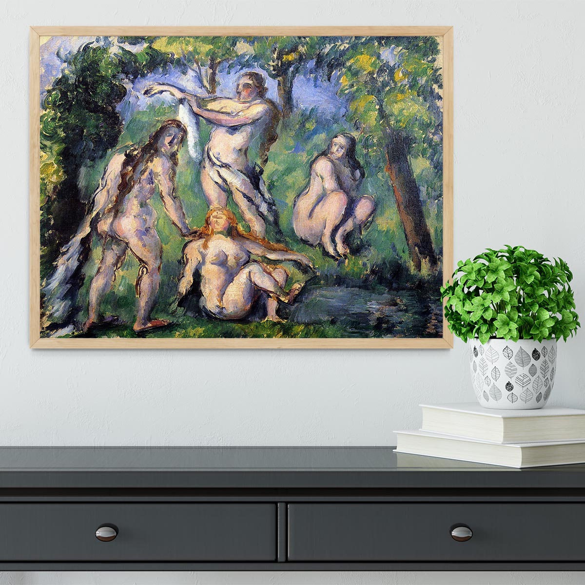 Bathers 2 by Cezanne Framed Print - Canvas Art Rocks - 4