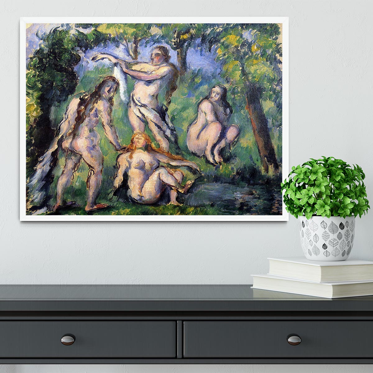 Bathers 2 by Cezanne Framed Print - Canvas Art Rocks -6