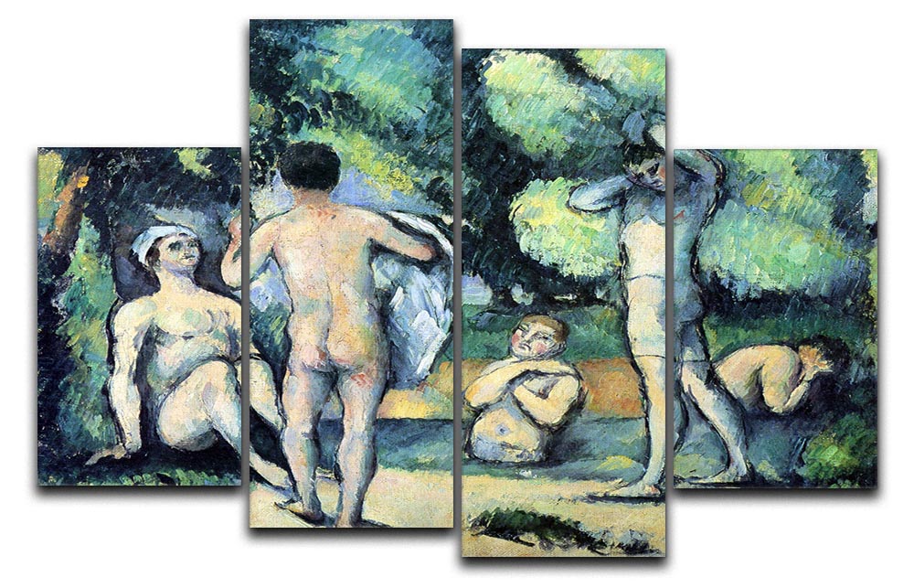 Bathers 3 by Cezanne 4 Split Panel Canvas - Canvas Art Rocks - 1
