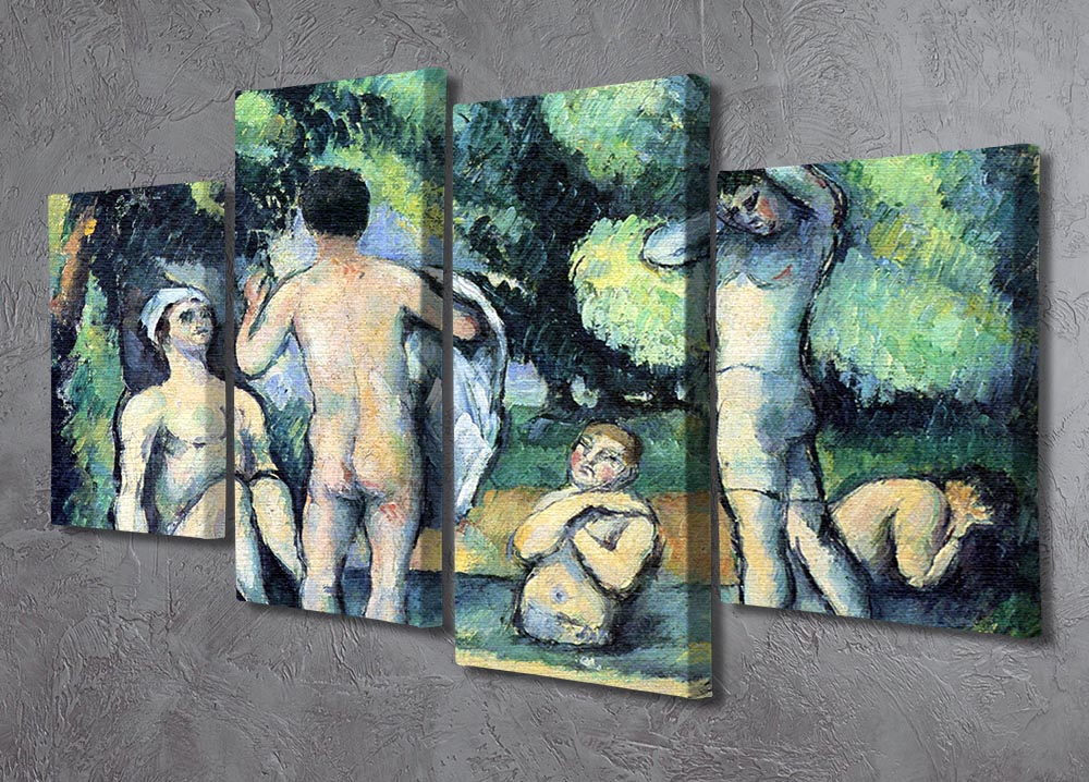 Bathers 3 by Cezanne 4 Split Panel Canvas - Canvas Art Rocks - 2