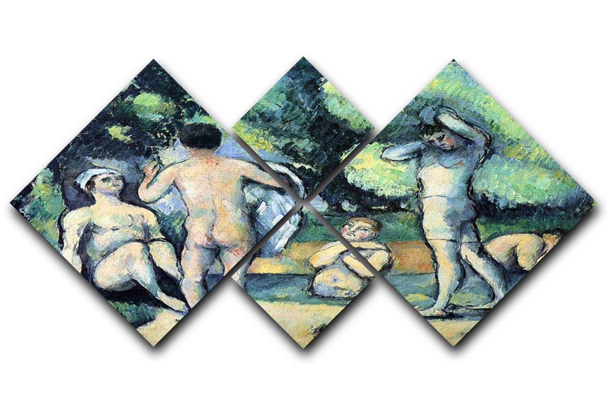Bathers 3 by Cezanne 4 Square Multi Panel Canvas - Canvas Art Rocks - 1
