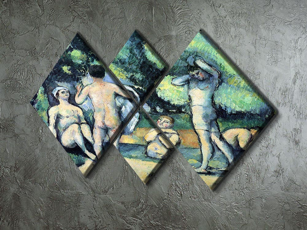 Bathers 3 by Cezanne 4 Square Multi Panel Canvas - Canvas Art Rocks - 2