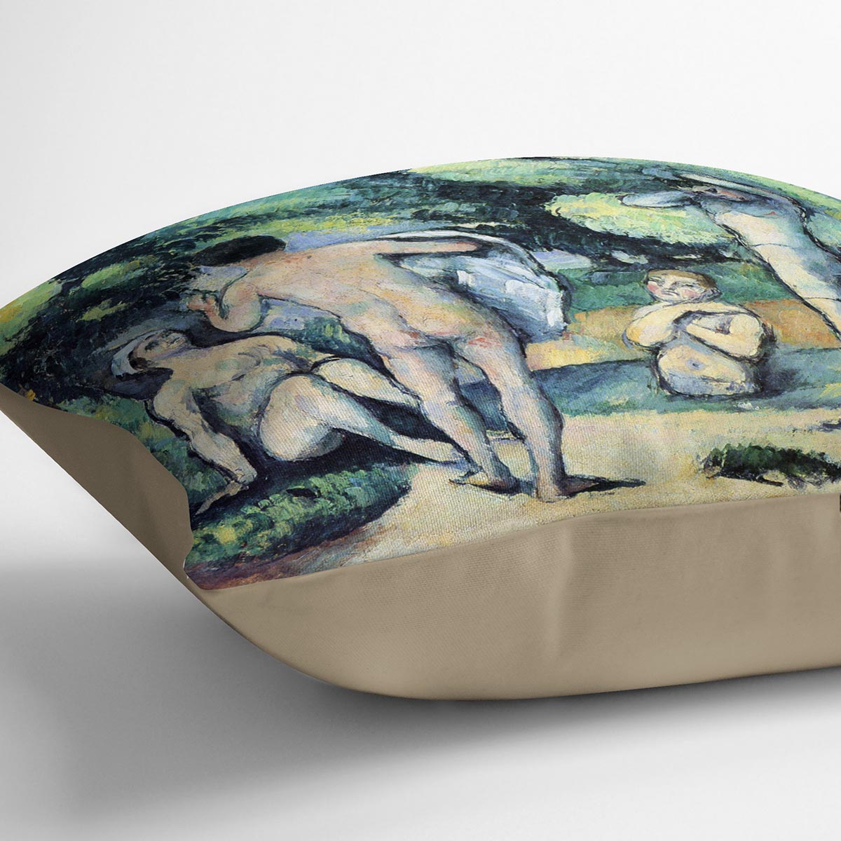 Bathers 3 by Cezanne Cushion - Canvas Art Rocks - 2