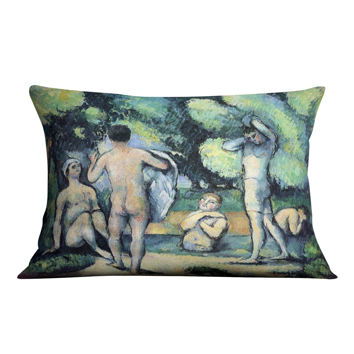Bathers 3 by Cezanne Cushion - Canvas Art Rocks - 4